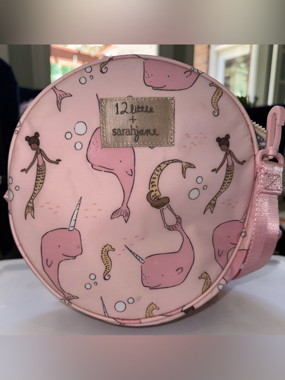 12 Little x sarahjane Pink Mermaid & Narwhal Kids Accessory Pouch